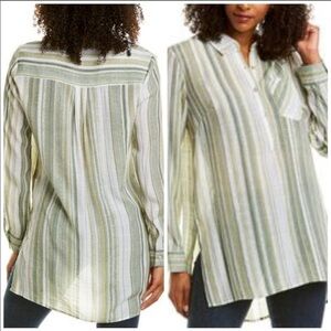 Nanette Lepore Green Sage Striped Tunic Size M